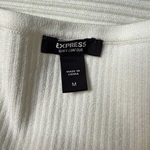 Express Ivory Ribbed Knit Top